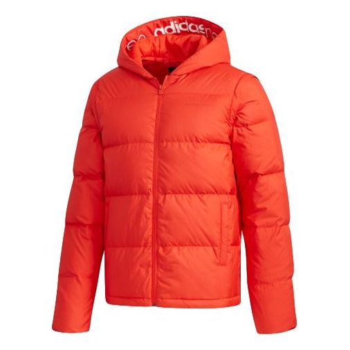 adidas neo Sports hooded Detachable Long Sleeves Down Jacket Orange Red EI4431