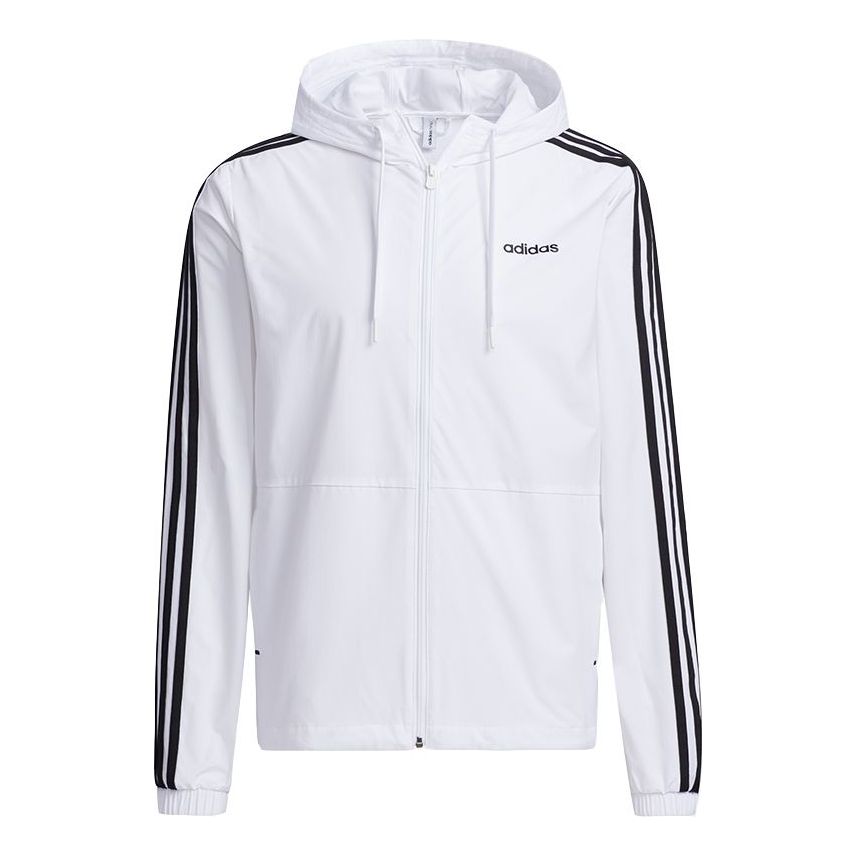 adidas neo M Ce 3s Wb Classic Stripe Windproof waterproof Sports Hooded Jacket White GP4907