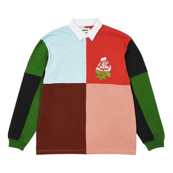 PALACE Splicing Lapel Flower Colorblock Long Sleeves Shirt P20ES024