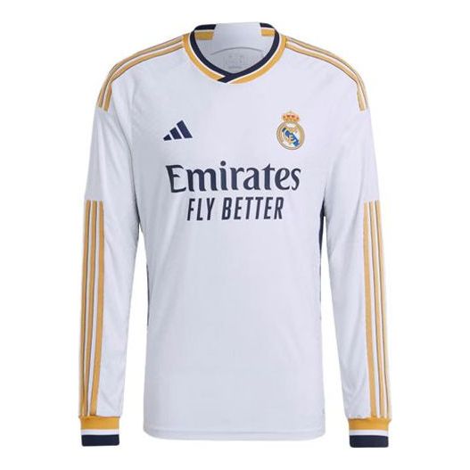 adidas Real Madrid 23/24 Long Sleeve Home Authentic Jersey 'White' IA9978