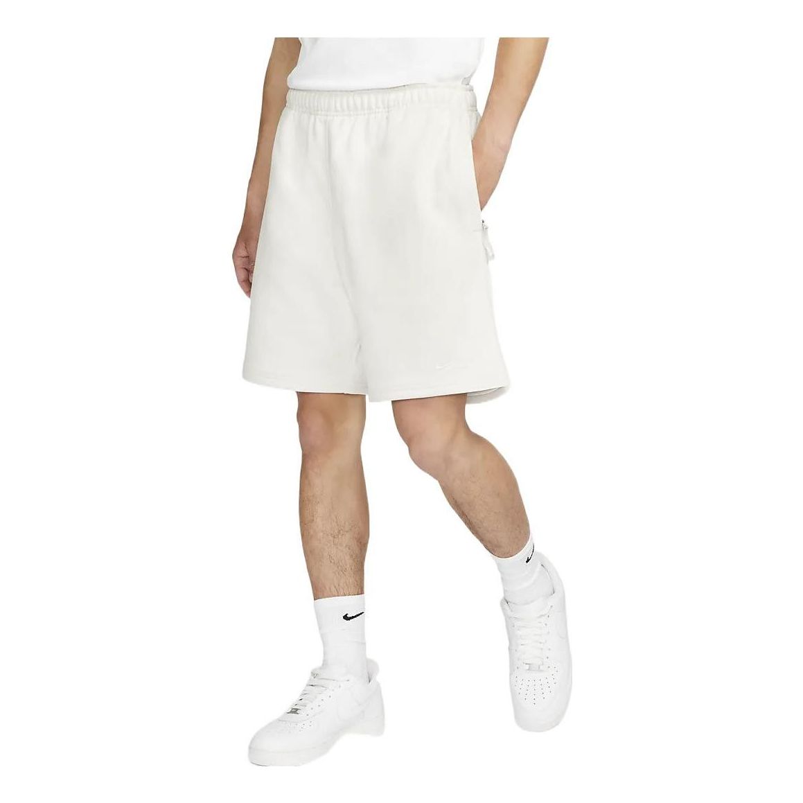 Nike Solid Color Logo Straight Loose Casual Shorts Unisex White DV3056-030