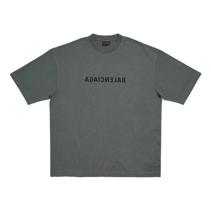 Balenciaga Mirror Balenciaga T-Shirt Medium Fit 'Grey' 612966TNVR21242