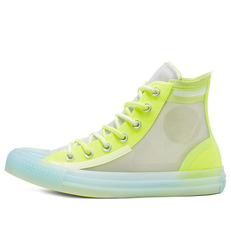 (WMNS) Converse Translucent Mesh Utility Chuck Taylor All Star High Top Volt-White 'Yellow Blue White' 567369C