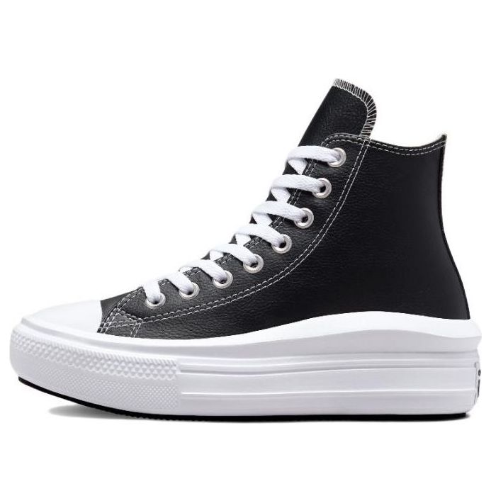 (WMNS) Converse Chuck Taylor All Star Move Platform High 'Leather - Black' A04294C