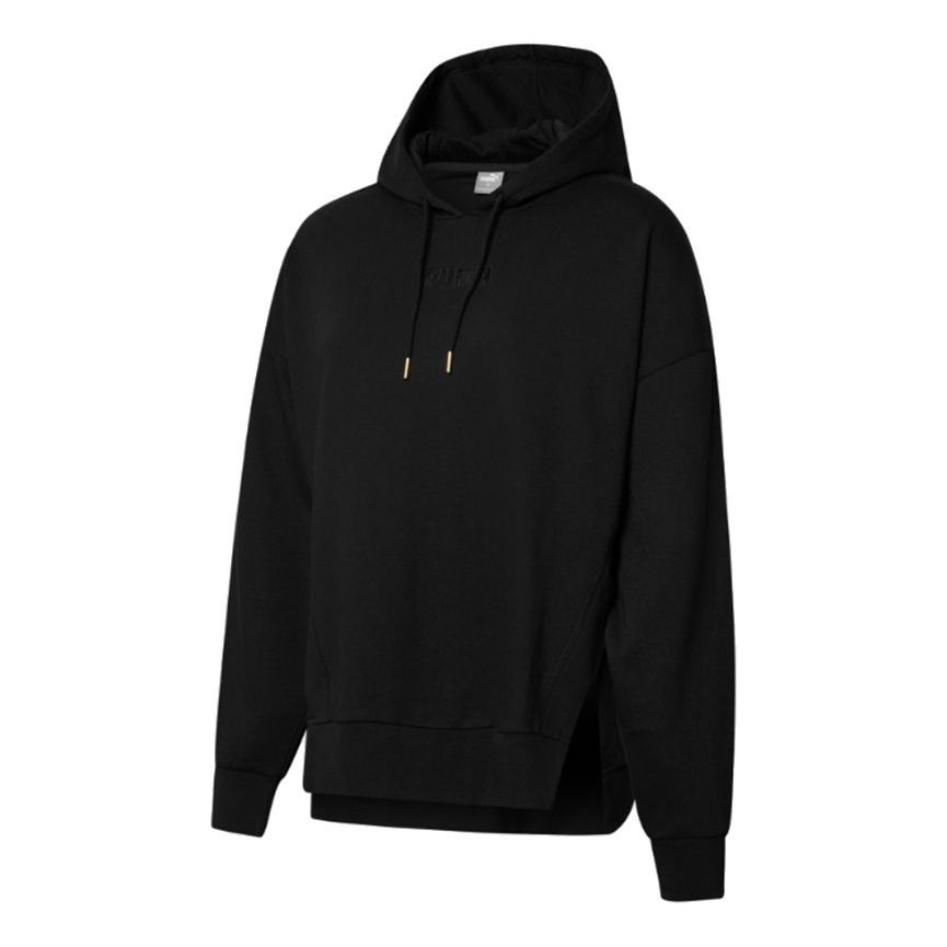 (WMNS) PUMA Her Solid Color Sports Drawstring Hoodie Black 847688-01