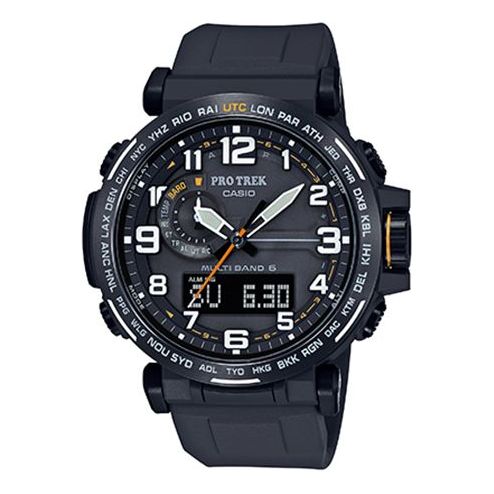 CASIO Waterproof Solar Powered Sports Quartz Shockproof Mens Black Analog/Digital Combo PRW-6600Y-1A9PR