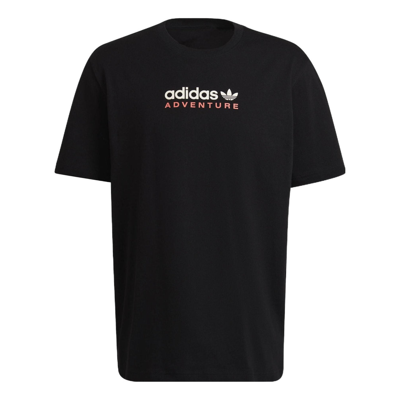 Men's adidas originals Mtn Spr Tee Alphabet Logo Printing Sports Round Neck Short Sleeve Black T-Shirt HF4775