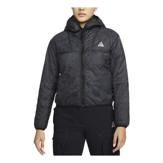 (WMNS) Nike Therma-FIT ADV ACG Rope de Dope Storage Simple Zipper Short Hooded Stay Warm Padded Clothes Black DJ1262-010