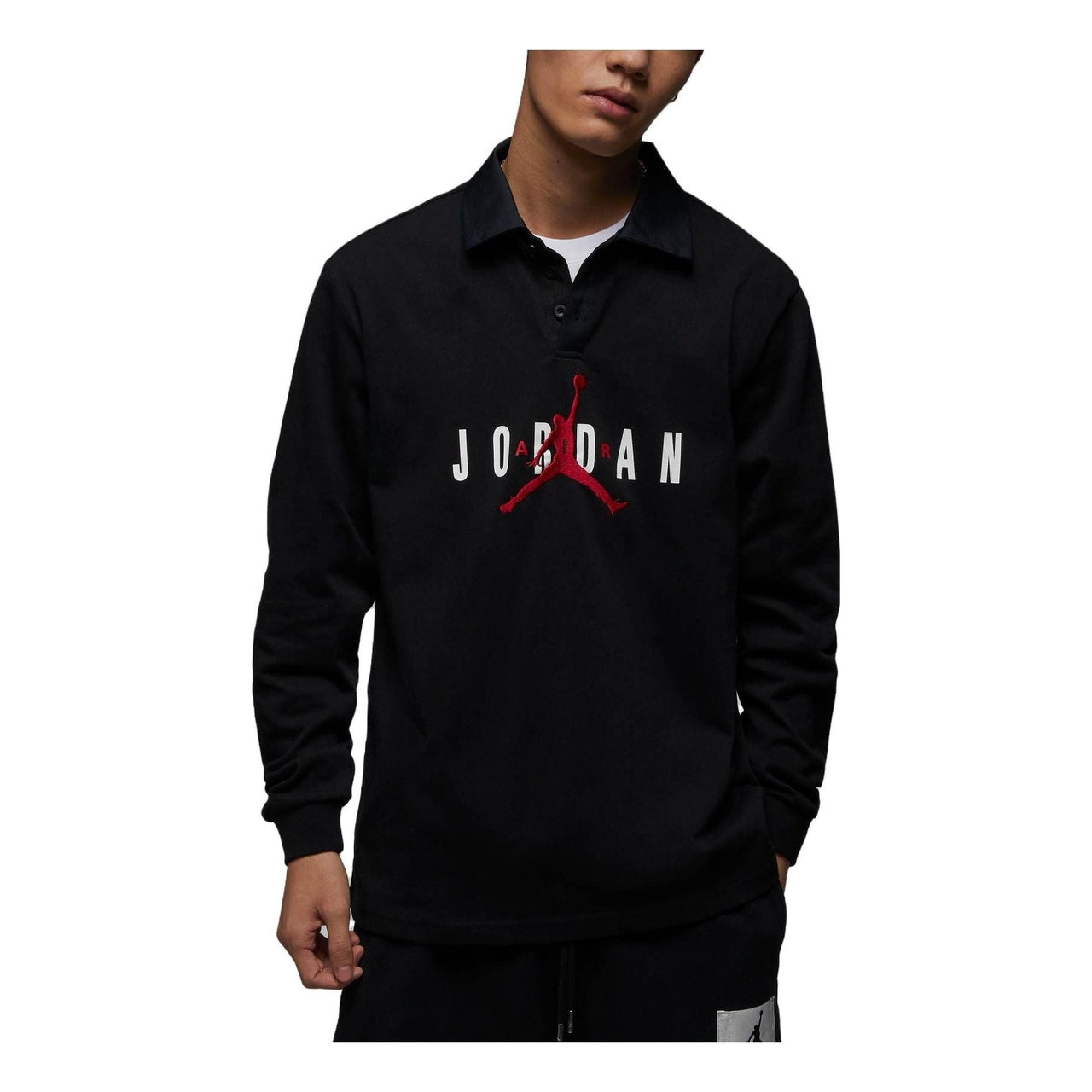 Air Jordan SS23 Jumpman Logo Polo Shirt 'Black' DV7655-010