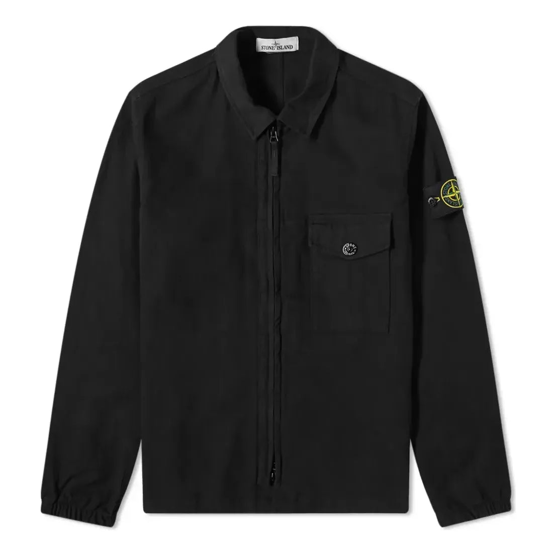 STONE ISLAND Garment Dyed Zip Shirt Overshirt 'Black' 751510704-V0029