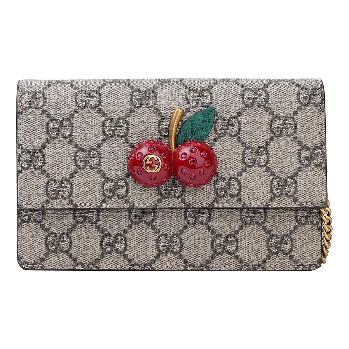 (WMNS) Gucci Canvas Chains Shoulderbag Mini 'Khaki' 481291-K9GXT-8694