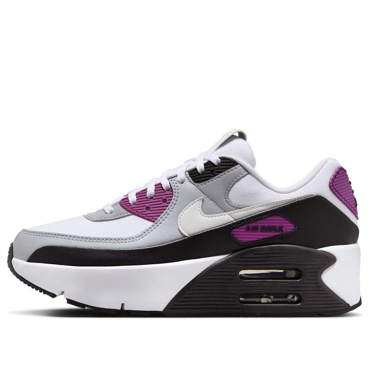 (WMNS) Nike Air Max 90 LV8 'White Black Bold Berry Grey' FD4328-109