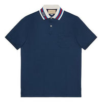 Gucci Cotton Piquet Polo Shirt With Square GG 'Blue' 768630-XJF45-4030