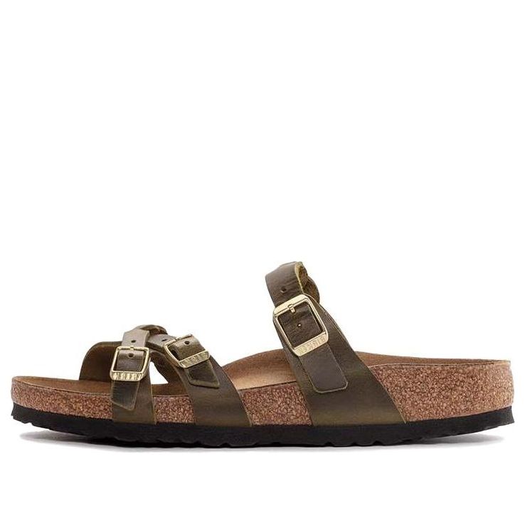 Birkenstock Franca Oiled Leather Narrow Fit Sandals 'Olive Green' 1024059