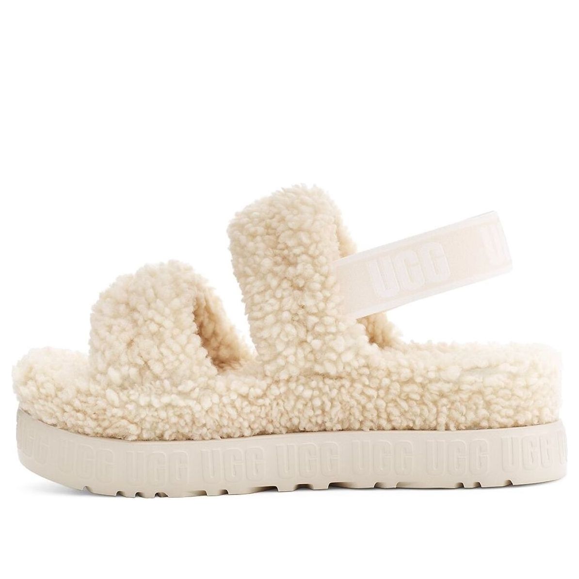 (WMNS) UGG Oh Fluffita Outdoor Open Toe Flat Heel Sports Sandals 1120876-NAT
