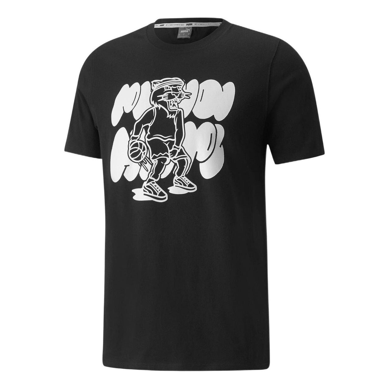PUMA Qualifier Basketball Short Sleeve T-Shirt 'Black White' 532106-12