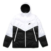 Nike Sportswear Down-Fill Windrunner hooded Stay Warm Splicing Casual Down Jacket White CU4405-100