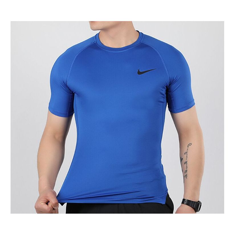 Men's Nike Pro Training Tight Short Sleeve Blue T-Shirt BV5632-480