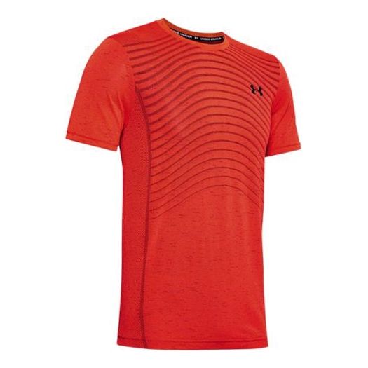 Men's Under Armour Seamless Wave Short Sleeve Red 1351450-628