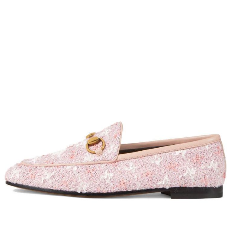 (WMNS) Gucci Jordaan Tweed Loafers 'Pink' 431467-GYV10-5760