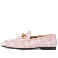 (WMNS) Gucci Jordaan Tweed Loafers 'Pink' 431467-GYV10-5760