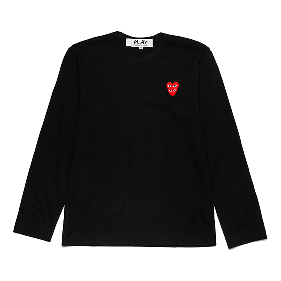 COMME des GARCONS PLAY Long Sleeve T-shirt Red Family Heart 'Black' AZ-T292-051-1