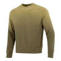 Men's Nike Gradient Logo Casual Loose Long Sleeves Pullover Round Neck Dark Green DQ4628-325