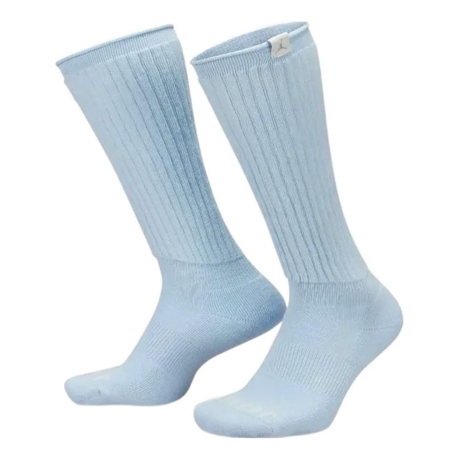 Air Jordan Solid Color Label Sports Running Socks Unisex One Pair Blue DA2568-438