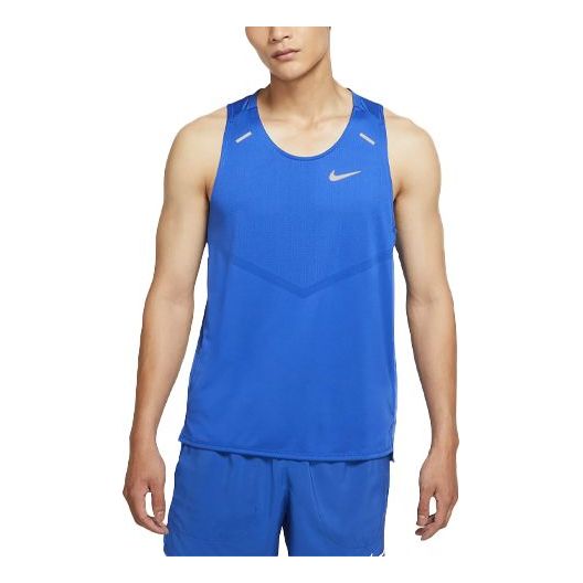 Nike Dri-FIT Rise 365 Reflective Logo Printing Running Sports Vest Royal blue CZ9180-480