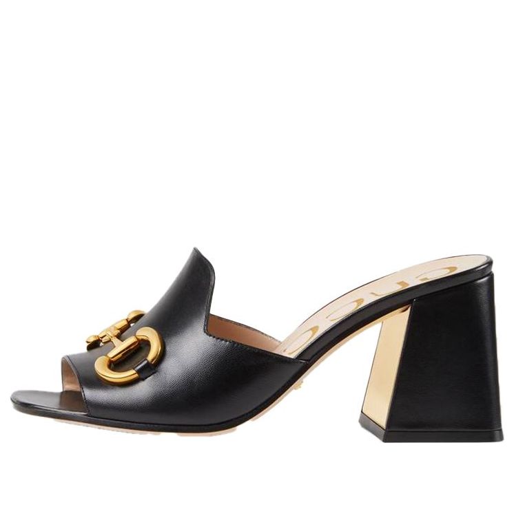 (WMNS) Gucci slide sandal with Horsebit 'Black Leather' 655412-BKO00-1000