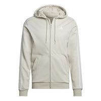 adidas Essentials Fleece 3-Stripes Full-Zip Jackets 'Beige' HL2260