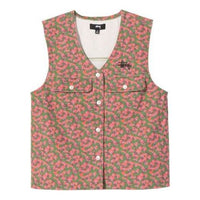 (WMNS) Stussy Sycamore Canvas Vest 'Flower' 215153
