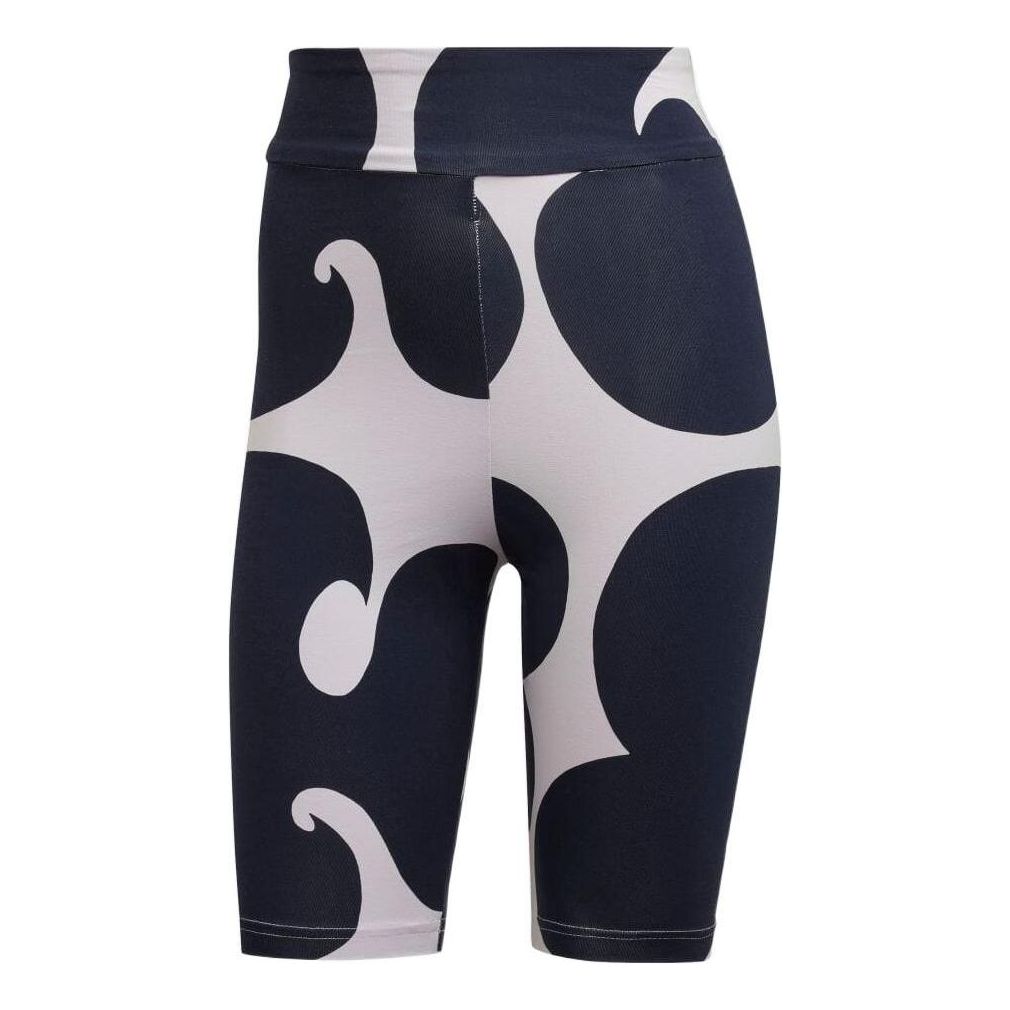 (WMNS) adidas x Marimekko Rib Short Leggings Knee Length 'Purple Navy' HH8760