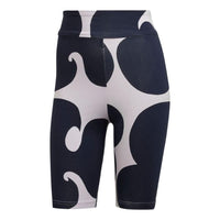 (WMNS) adidas x Marimekko Rib Short Leggings Knee Length 'Purple Navy' HH8760