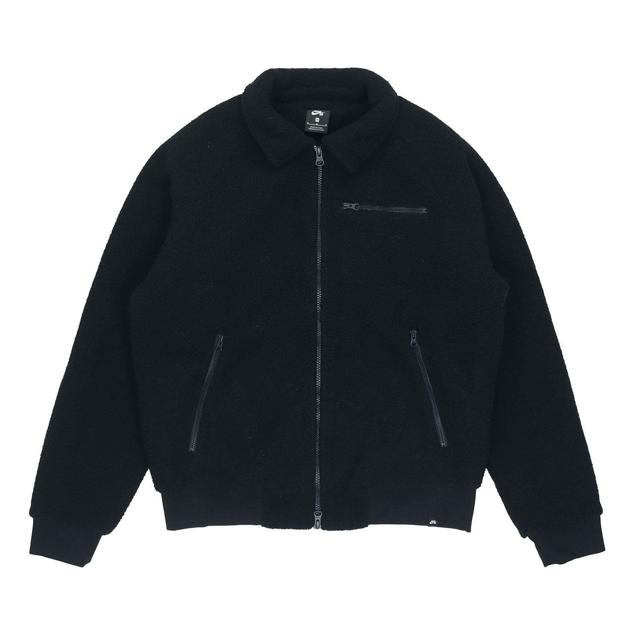 Nike SB Sherpa Casual Zipper Design lapel Skateboard Jacket Black DM0873-010