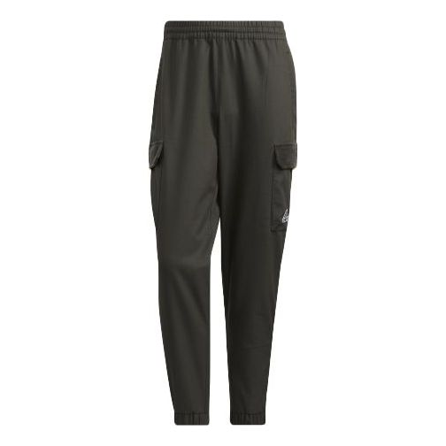 Men's adidas Woven Pants Solid Color Elastic Waistband Long Sports Pants/Trousers/Joggers Dark Brown HD0354