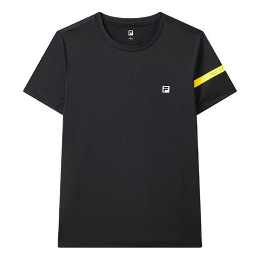 FILA Tennis Sports Training Round Neck Short Sleeve Black A11M021102G-BK