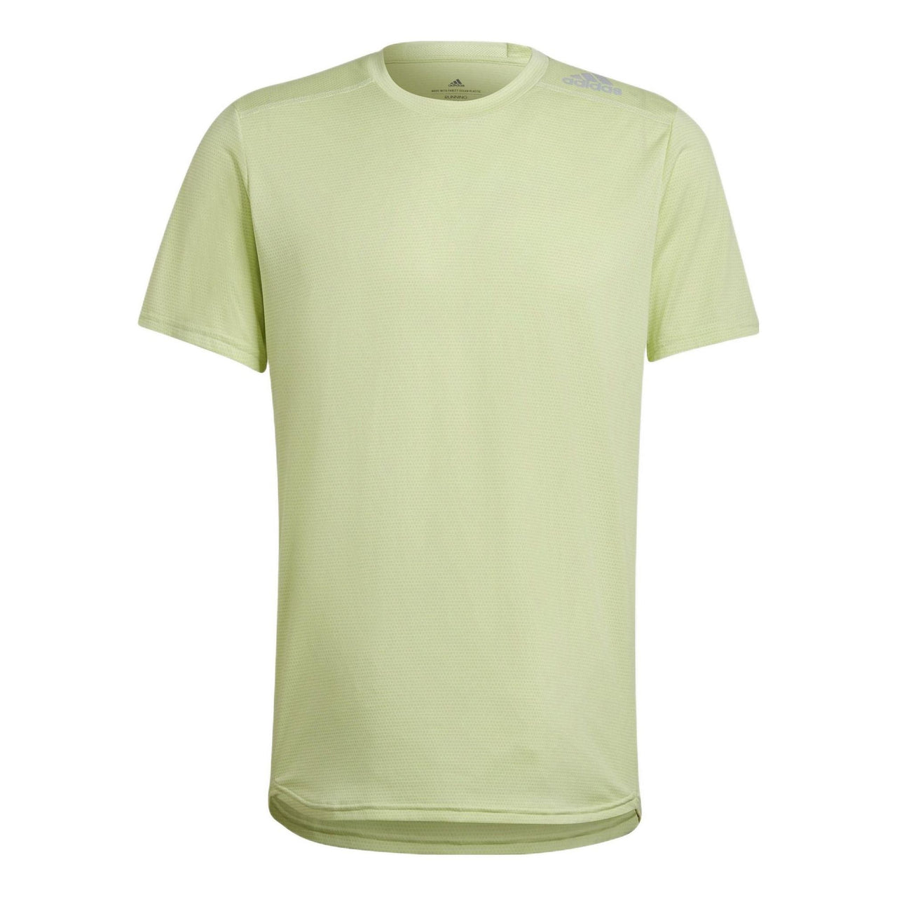 Men's adidas Solid Color Logo Sports Round Neck Short Sleeve Acid Green T-Shirt HC9829