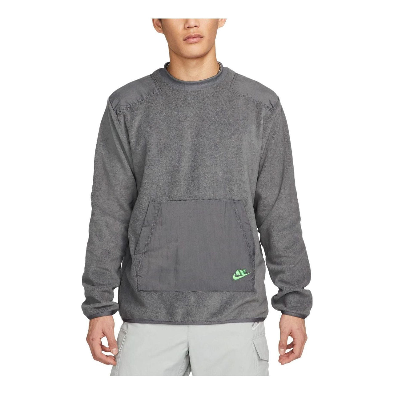 Nike Winter Fleece Crewneck Sweatshirt Asia Sizing 'Steel Grey' DD4855-068