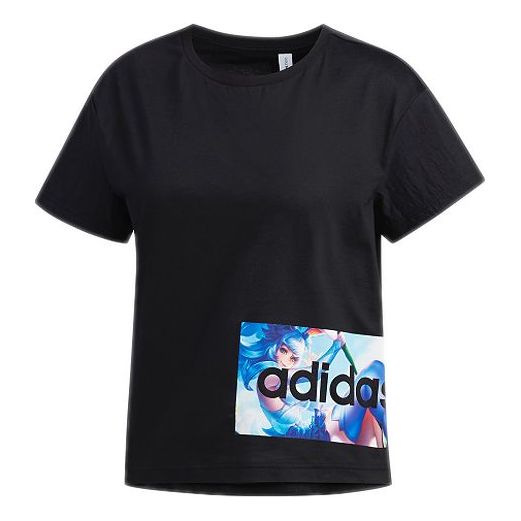 (WMNS) adidas neo x King Of Glory Tee Black FR7993