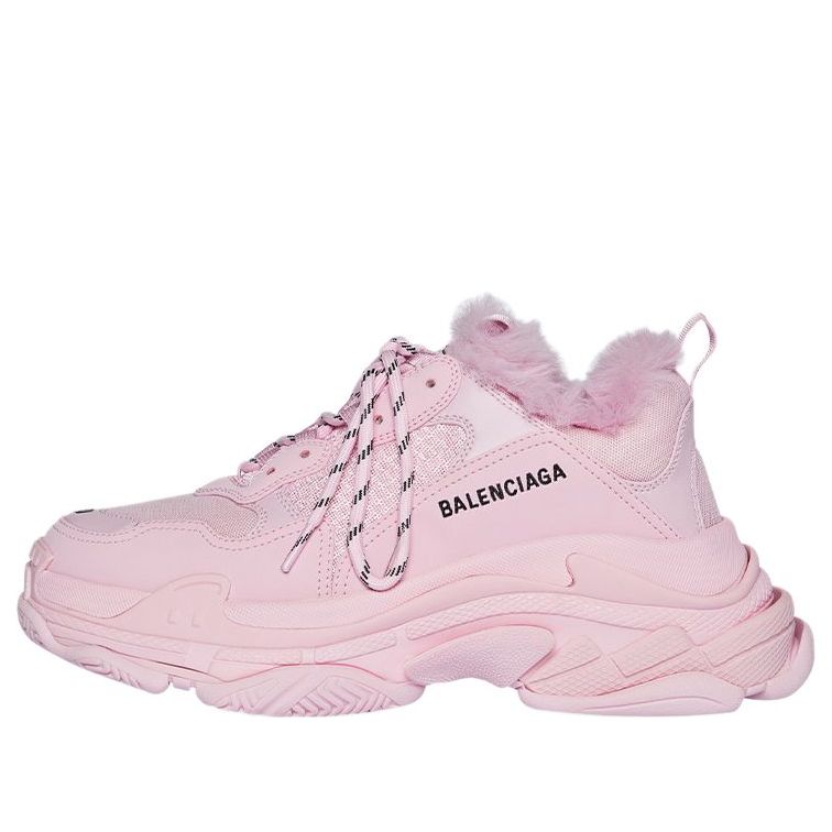 (WMNS) Balenciaga Triple S Sneaker Fake Fur 'Pink' 668562W3CQ55000