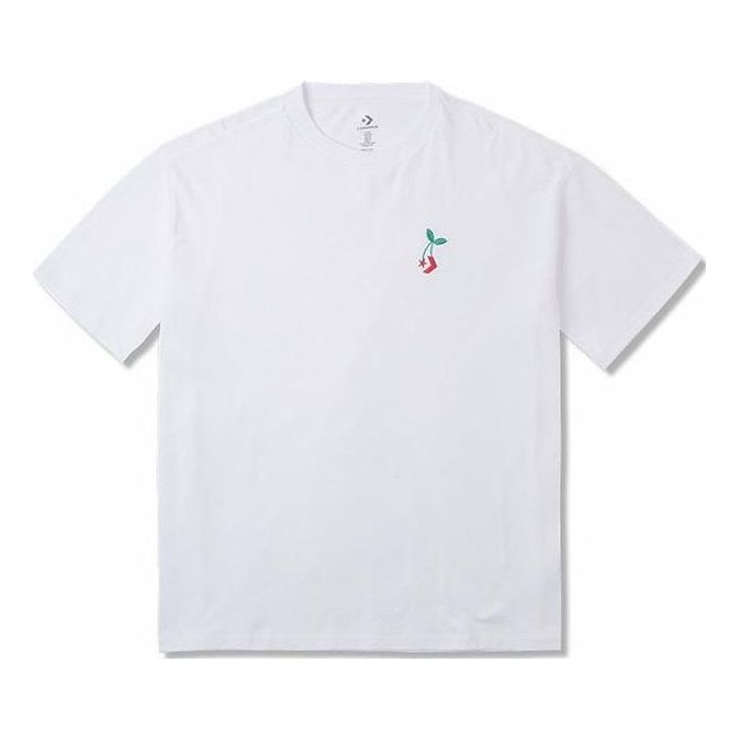 Converse Loose Fit Star Chevron Cherry Tee 'White' 10025237-A03
