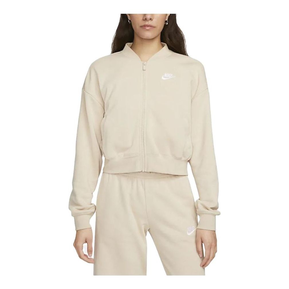(WMNS) Nike Sportswear Oversized Cropped Full-Zip Jacket 'Beige' FB7279-126
