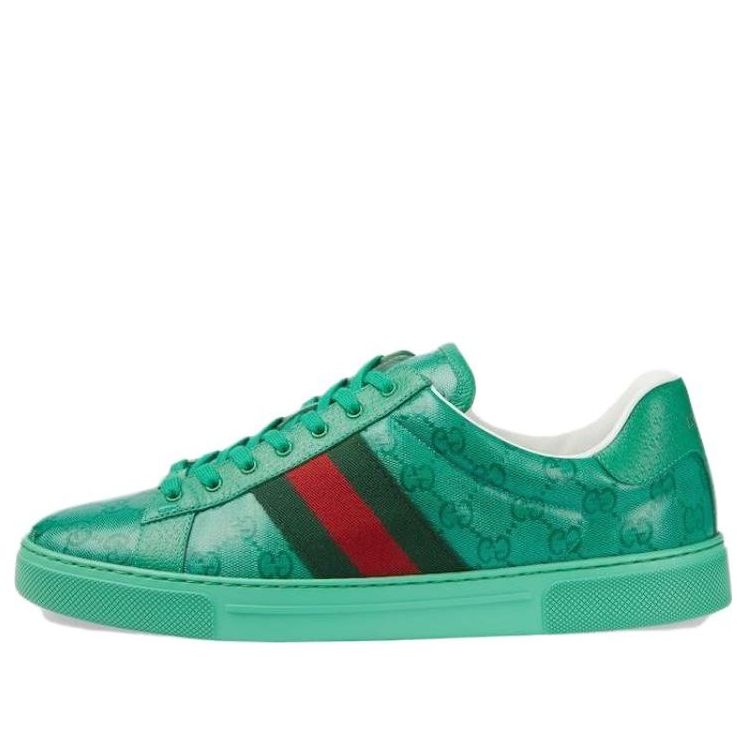 GUCCI Ace GG Crystal canvas sneaker 'Green' 760775-FACRF-3751