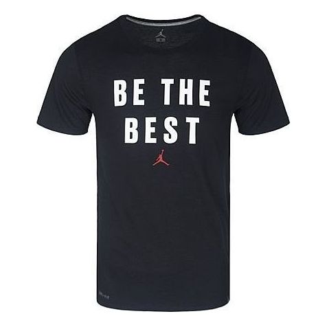 Air Jordan Be The Best Alphabet Printing Short Sleeve Black 886121-010