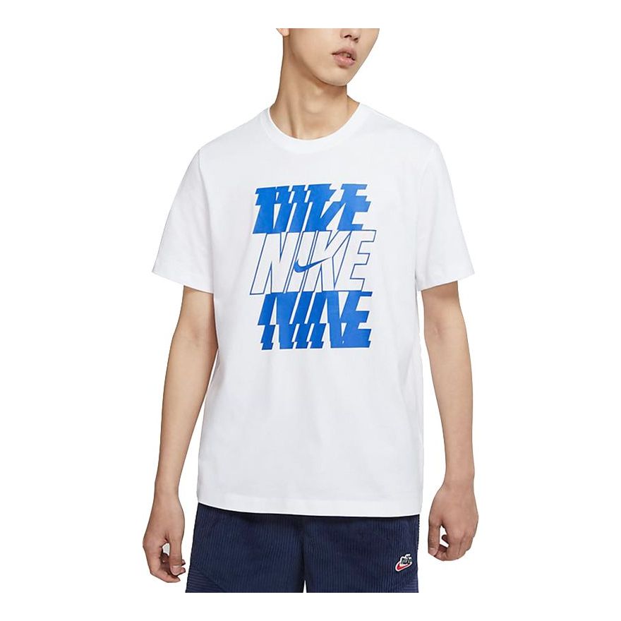 Nike Sportswear Alphabet Printing Casual Sports Short Sleeve White DB6476-100