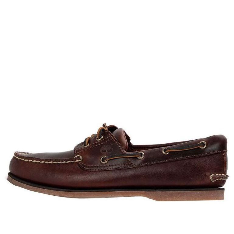Timberland 3-Eye Lug Handsewn Boat Shoe 'Dark Brown' 25077214