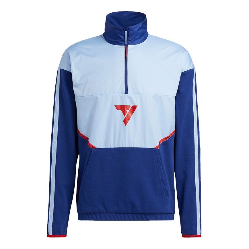 adidas Trae Po Colorblock Basketball Sports Jacket Sky Blue H43760