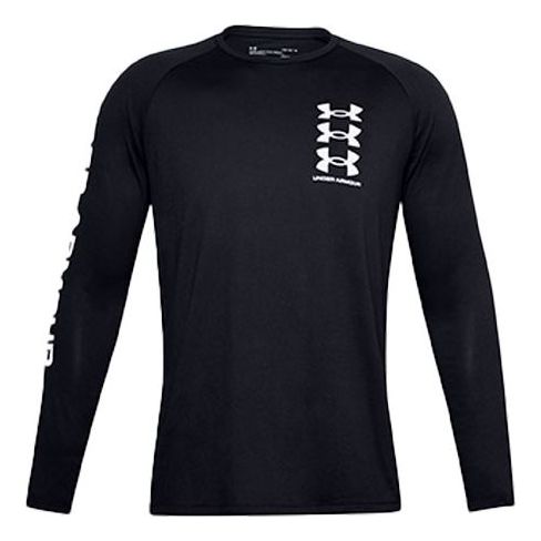 Under Armour Tech Triple Logo Long Sleeve Shirt 'Black' 1357239-001