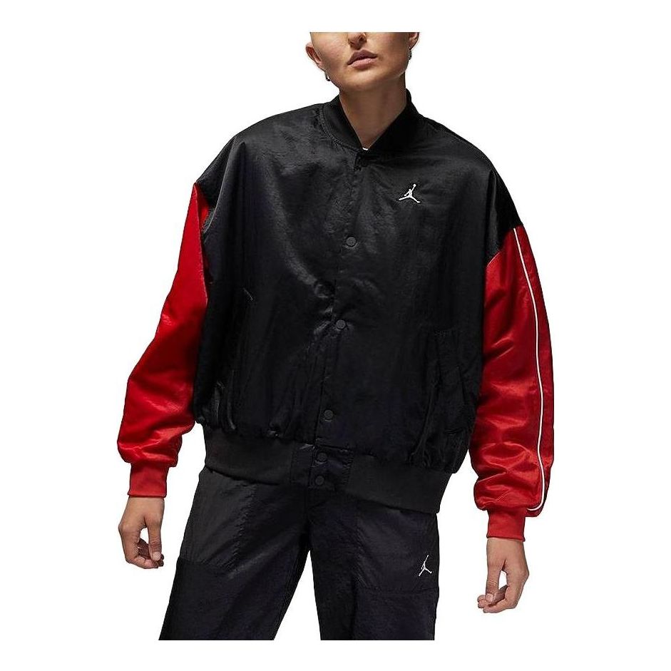(WMNS) Air Jordan Flight Renegade Jacket 'Black Red' DV1414-010